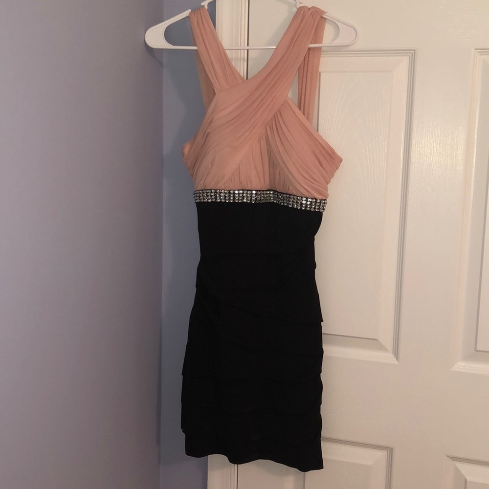 Pink and Black Homecoming Dress
